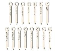 arricraft 15 Pcs Vagetable Plant Markers, 15 Styles Wooden Hollow Fruit Signs Tags with Pattern Labels for Indoor Outdoor Greenhouse Potted Seed Herbs Patio Supplies 15.24x2.54cm(6x1inch)