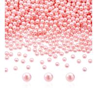 arricraft 1500Pcs Pink Pearl Beads, 8mm ABS Plastic Round Imitation Pearl Loose Beads for Jewelry Making, Pearls for Crafts, Pink Craft Beads, Party Home Decoration(No Hole)