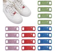 arricraft 16 Pcs 4 Colors Shoe Lace-Tag, Alloy Rhinestone Laces Charms Bling Diamond Jewelry Charm Shoelace Buckle Shoelace Buckles Decorative Jewelry for Sneakers Wedding Shoes DIY Crafts