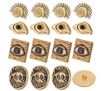 arricraft 16 Pcs 4 Styles Eye Gold-Toned Metal Buttons, Antique Engraved Eye Shape Sea Snail Sewing Buttons Kit for Clothing Handmade Craft Jewellery Coat Jacket Skirt Sewing Decorations