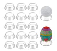arricraft 16 Pcs Round Cone Easter Eggs Display Holder Decorative, Baseball Sphere Cups Reversible Transparent Invisible Holder for Family Easter Party Show Your Eggs
