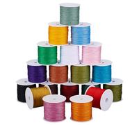 arricraft 19 Rolls(43.74 Yards/Roll) Polyester Cord, 1mm Colorful Nylon Chinese Knot Cord Round Beading String Knotting Wire for DIY Chinese Knot Making, Beading, Jewelry Making, Sewing