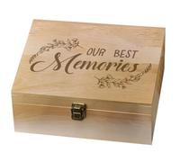 arricraft 1pc 24.5x19.5x10.3cm Our Best Memories Wooden Memory Keepsake Box | Memorial Wooden Box with Lid Storage Box for Birthday Party Festival Gift Wedding Christmas Photos Letters Holding