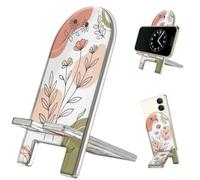 arricraft 1Pc Colorful Acrylic Phone Holder, Bohe Line Flowers Patterns Portable Desktop Stand Office Desktop Accessory Universal Mobile Phone Compatible Assembly Phone Stand 5.5×2.7 Inches