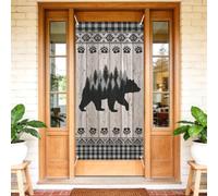 arricraft 1Pc Forest Bear Theme Polyester Door Cover, 72.83"x35.43" Vintage Animals Bear Pattern Backdrop Banner Door Porch Sign Photography Background for Party Porch Home Decor Accessories