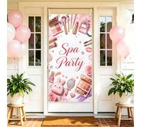 arricraft 1Pc Glitter Makeup Spa Polyester Door Cover, 72.83"x35.43" Watercolor Cosmetic Pattern Backdrop Banner Door Porch Sign Photography Background for Party Porch Home Decor Accessories