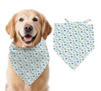 arricraft 1pc Pet Dog Bandana, 21.7"x21.7"x30.7" Cartoon Airplane Repeated Pattern Adjustable Cotton Triangle Pet's Bandana Washable Scarf Bibs Printed Chief for Large Dogs and Pets