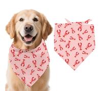 arricraft 1pc Pet Dog Bandana, 21.7"x21.7"x30.7" Lobster Repeated Pattern Adjustable Cotton Triangle Pet's Bandana Washable Scarf Bibs Printed Chief for Spring Summer Large Dogs and Pets