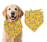 arricraft 1pc Pet Dog Bandana, 21.7"x21.7"x30.7" Ocean Beach Ball Repeated Pattern Adjustable Cotton Triangle Pet's Bandana Washable Scarf Bibs Printed Chief for Large Dogs and Pets