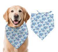 arricraft 1pc Pet Dog Bandana, 21.7"x21.7"x30.7" Sea Turtle Repeated Pattern Adjustable Cotton Triangle Pet's Bandana Washable Scarf Bibs Printed Chief for Spring Summer Large Dogs and Pets