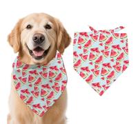 arricraft 1pc Pet Dog Bandana, 21.7"x21.7"x30.7" Watermelon Slice Repeated Pattern Adjustable Cotton Triangle Pet's Bandana Washable Scarf Bibs Printed Chief for Spring Summer Large Dogs and Pets