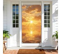 arricraft 1Pc Polyester Door Decorative Cover, Sunrise Sky Patterns Backdrop Banner Front Door Porch Sign Photography Background for Home Party Porch Decor 72.8x35.4 Inches