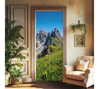 arricraft 2 Pcs 3D Self-Adhesive Door Sticker, 31.5"x78.7" The Scenery of Tatra Mountains Patterns Door Decorations Door Murals Stickers PVC Removable Wallpaper Decoration for Bedrooms Living Room