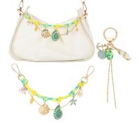 arricraft 2 Pcs Bag Chains, Gold Bag Charms for Handbags Shell Starfish Conch Bag Charms Keyrings Summer Beach Ocean Keychain for Backpack Decoration Accessories
