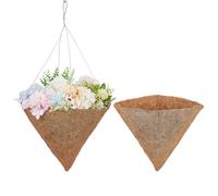 arricraft 2 Pcs Coco Liners Replacement, 14 Inch Pre-Formed Replacement Cone Shaped Coco Liner Coconut Shred Flowerpot Liner for Hanging Basket Flowers Vegetables Indoor Outdoor Plants
