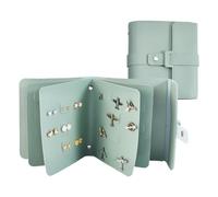 arricraft 2 Pcs Enamel Pin Display Book, 4 Page Imitation Leather Earring Organizer Bags Jewelry Storage for Lapel Pins and Earrings, Dark Sea Green, Compact Size 6.3x5.35x1.38 Inch