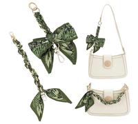 arricraft 2 Pcs Extender Chain with Bow Ribbon Purse Chain Extender, Green Women Bag Chain Strap Ribbon Bow Handbag Decoration Replacement Crossbody Accessories for Shoulder Bag Making Supplies