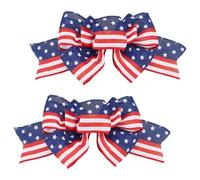 arricraft 2 Pcs Independence Day Bow, Strips Stars Bowknot Patriotic Decor Bows Handmade Polyester Ribbon Bowknot for Independence Day Party Gift Wrapping Christmas Ornaments Door Wall Decoration