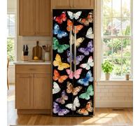 arricraft 2 Pcs Self-Adhesive 3D Door Sticker, 31.5"x78.7" Watercolor Butterflies Realistic Patterns Decorations Door Murals Stickers PVC Removable Wallpaper Decoration for Bedrooms Living Room