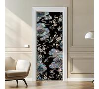arricraft 2 Pcs Self-Adhesive Door Sticker, Cloud Floral Motifs | 31.5x78.7inch Door Murals Stickers PVC Removable Wallpaper Decoration for Home Bedroom Living Room
