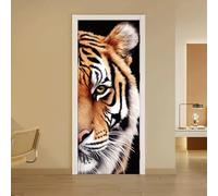 arricraft 2 Sheets Self-Adhesive Door Sticker, 80cmx200cm/31.5x78.7inch Half Tiger Face Pattern Door Murals Stickers Dolphins PVC Removable Wallpaper Decoration for Bedrooms Living Room