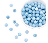 arricraft 2 Strands About 90 Pcs Natural Chalcedony Beads Strands, 8mm Round Gemstone Crystal Beads Blue Stone Spacer Beads for Jewellery Necklace Craft Making Bracelet, Hole:1mm