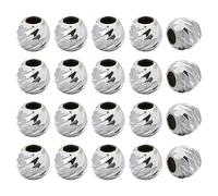 arricraft 20 Pcs 925 Sterling Silver Spacer Beads, 4mm (0.16 inch) Infinite Pattern Metal Large Hole Spacer Beads for DIY Crafts Bracelets Necklaces Earrings Jewelry Making