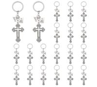 arricraft 20 Pcs Cross Key Chains Cross Book Holy Bible Pendants, Cross Charm Keyring for Car Key DIY Arts Crafts Church Key Rings Favors for Christians Easter Prayer Gifts