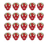 arricraft 20 Pcs Strawberry Rhinestone Beads, 13x15mm 3D Fruit Bubblegum Beads Polymer Clay Crystal Bead for Bracelet Necklace Spring Summer Jewelry Making