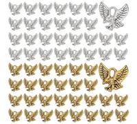 arricraft 200 Pcs Alloy Eagle Charm, 2 Colors Tibetan Style Metal Flying Animal Pendants Hawk Bird Hanging Charms Vintage Pendants for Necklace Bracelet Earring Jewelry Making