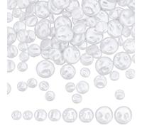 arricraft 200Pcs Undrilled Irregular Imitated Pearl Beads, 4 Sizes Rock Shape Baroque Pearl Charms, White Resin, Round, Craft Bead