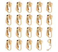 arricraft 20pcs Stainless Steel Golden Clip-on Silver Earring Components Earring Cabochons Setting for Non-Pierced Ears Earring Accessories for DIY Earring Jewelry Making