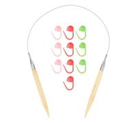 arricraft 23.62 Inch Bamboo Circular Knitting Needle, Size 15 Circular Sweater Needles with 10 Pcs Knitting Crochet Locking Stitch Markers Holder for Handmade Knitting DIY and Any Weaven Yarn Projects