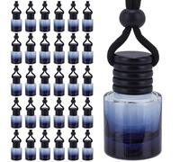 arricraft 30 Pcs Hanging Car Diffuser Air Freshener Glass Bottle, 8ML Perfume Bottle Pendant Decorations Black Glass Hanging Oil Fragrance Bottles Auto Ornaments Decor for Car Home Office
