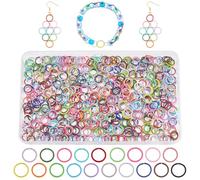 arricraft 380 Pcs Colored Jump Rings, 19 Colors Baking Paint Open Jump Rings 10mm Alloy Connector Round O Rings Links Jewelry DIY Findings for Keychain Necklace Bracelet Pendant Making