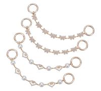 arricraft 4 Pcs Bling Rhinestones Butterfly Shoe Chains, 2 Styles Golden Butterfly Heart Alloy Crystal Rhinestone Shoe Chains with Spring Gate Rings for Sandals Shoes Decoration Accessories