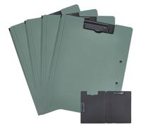 arricraft 4 Pcs Clipboard Folder, Double Horizontal Vertical Clip Plastic Board, Rigid Writing Board for Letter Legal A4 Papers, Office Home School Outdoors, Dark Green 9.65x12.4x0.5 Inch