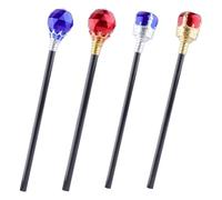 arricraft 4 Pcs Creations Halloween Walking Cane, 4 Styles Blue and Red Diamonds Crown Wand King Queen Role Play Costume Scepter Accessories for Women Men Birthday Dress Up Party