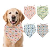 arricraft 4 Pcs Polyester Pet Bandanas, Dinosaur Pattern Dog Scarf Washable Triangle Fabric Pet Bandanas for Small Medium Large Cat and Dog Clothing Accessories 26.7x18.9 Inch