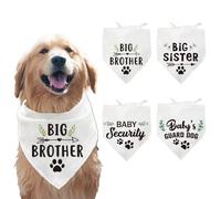 arricraft 4 Pcs Polyester Pet Bandanas, Pet Pregnancy Announcement Theme Scarf Washable Triangle Fabric Bandanas for Small Medium Large Cats and Dogs Clothing Accessories Decoration