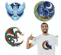 arricraft 4 Sheets Animal Moon Theme Iron on Stickers, Knot Moon Animals Pattern Print Transfer Stickers Decals for DIY T-Shirt Jeans Backpacks Families Clothing Hat Decoration Applique