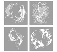 arricraft 4 Sheets Fish Pattern Cloth Iron on Stickers, Fish Lotus Water Heat Transfer Stickers Decals for DIY T-Shirt Jeans Backpacks Families Clothing Hat Decoration Applique