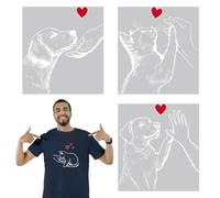 arricraft 4 Sheets Pet Silhouette Iron on Stickers, Dog Cat High Five Red Heart Print Transfer Stickers Decals for DIY T-Shirt Jeans Backpacks Families Clothing Hat Decoration Applique