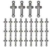 arricraft 40 Pcs Gold Plated Cross Pendant, Metal Double Ring Side Cross Connector Brass Metal Cross Amulet Kit for DIY Crafts Necklace Bracelet Jewellery Making Accessories