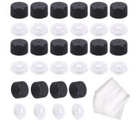 arricraft 40 Sets Black Plastic Screw Bottle Caps with 40 Pcs PVC Heat Shrink Film, 24/410 Dripper Orifice Reducer Bottle Emptying Cap for Water Soda Wine Bottles