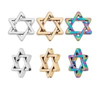 arricraft 45 Pcs 3 Colors Star of David Charms, Metal Hexagram Bulk Pendant Jewish Charms Spacers Beads for DIY Necklace Bracelet Earrings Craft Jewelry Making Accessories