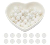 arricraft 48 Pcs 8mm Moonstone Gemstone Loose Beads, Nature White Moonstone Gemstone Round Loose Beads Strand Stone Crystal Bead for Bracelet Necklace Jewelry Craft Making