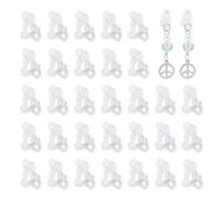 arricraft 50 Pcs Clip-on Earring Converters, White Plastic Earring Findings Non Pierced Ears Stud with Horizontal Loops for DIY Earrings Design Jewelry Making