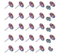 arricraft 50 Pcs Stud Earring Posts Findings, Rainbow Color 304 Stainless Steel Flat Round Earring Pin Studs with Butterfly Earring Backs for DIY Earring Making Supplies