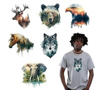 arricraft 6 Sheets Animal Forest Theme Iron on Stickers, Natural Animals Print Transfer Stickers Decals for DIY T-Shirt Jeans Backpacks Families Clothing Hat Decoration Applique